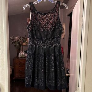 B Darlin Navy Lace Mini Dress pit to pit 17